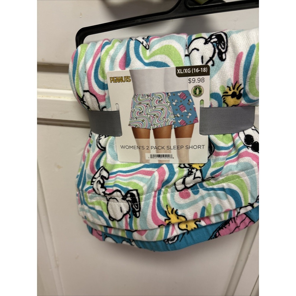 Women's 2 Pack Peanuts Sleep Shorts   With Snoopy XL (16-18) New Very Soft Comfy
